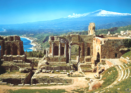 Taormina with Mt. Etna in Sicily